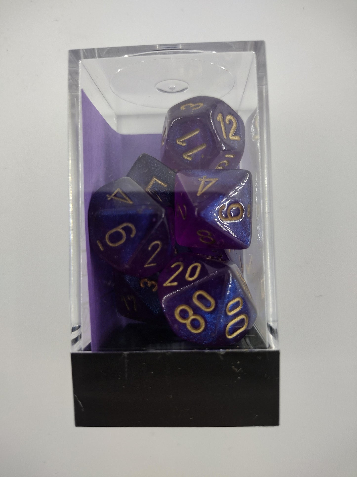 Chessex Borealis® purple/gold Polyhedral 7-Die Set (CHX 27587)
