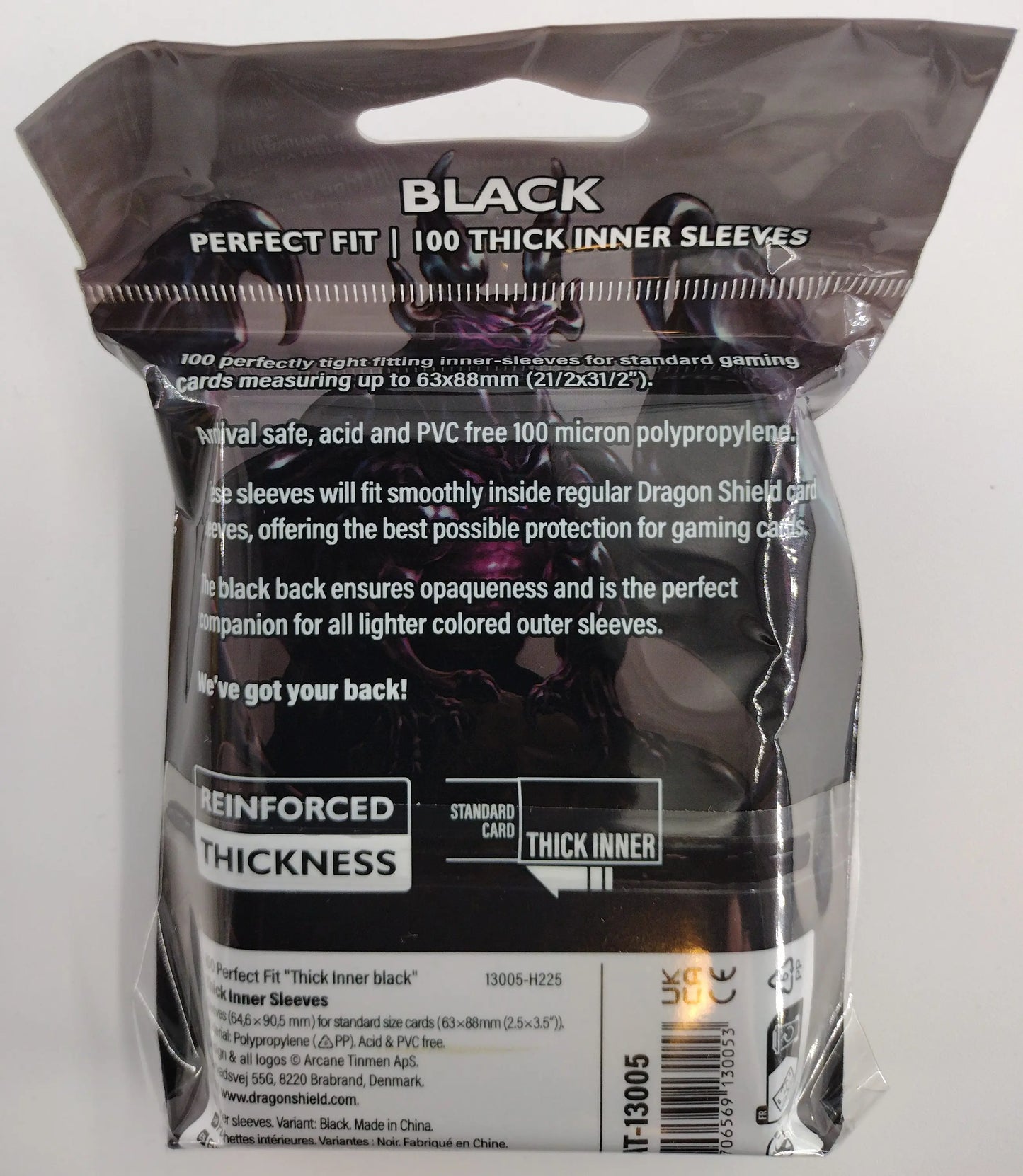 Dragon Shield Perfect Fit Thick Inner Sleeves – Black 100ct