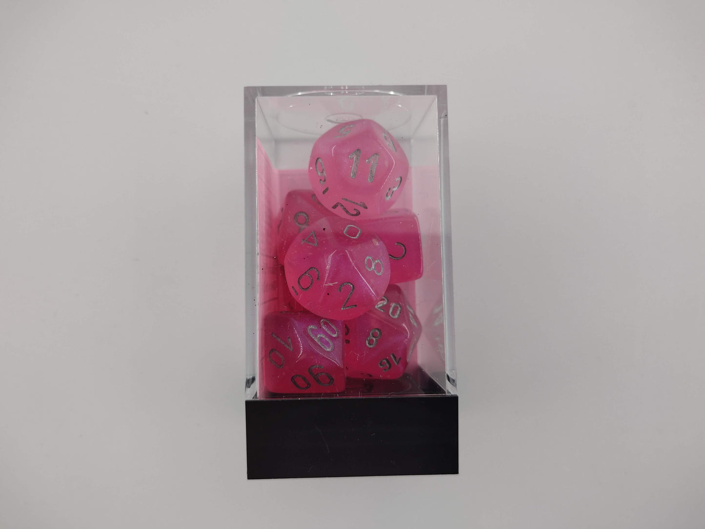 Chessex Borealis® pink/silver Polyhedral 7-Die Set (CHX 27584)