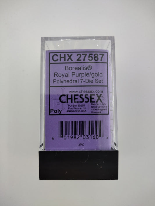 Chessex Borealis® purple/gold Polyhedral 7-Die Set (CHX 27587)