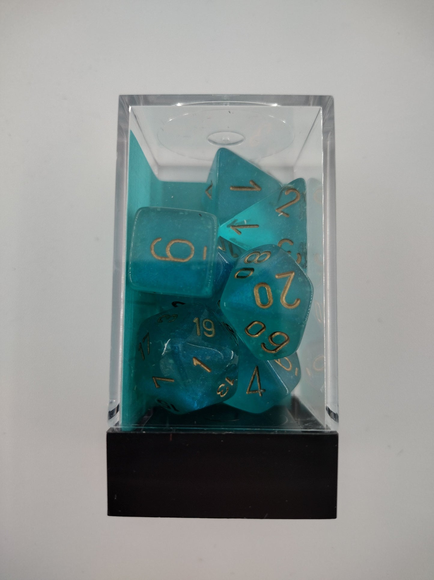 Chessex Borealis® teal/gold Polyhedral 7-Die Set (CHX 27585)