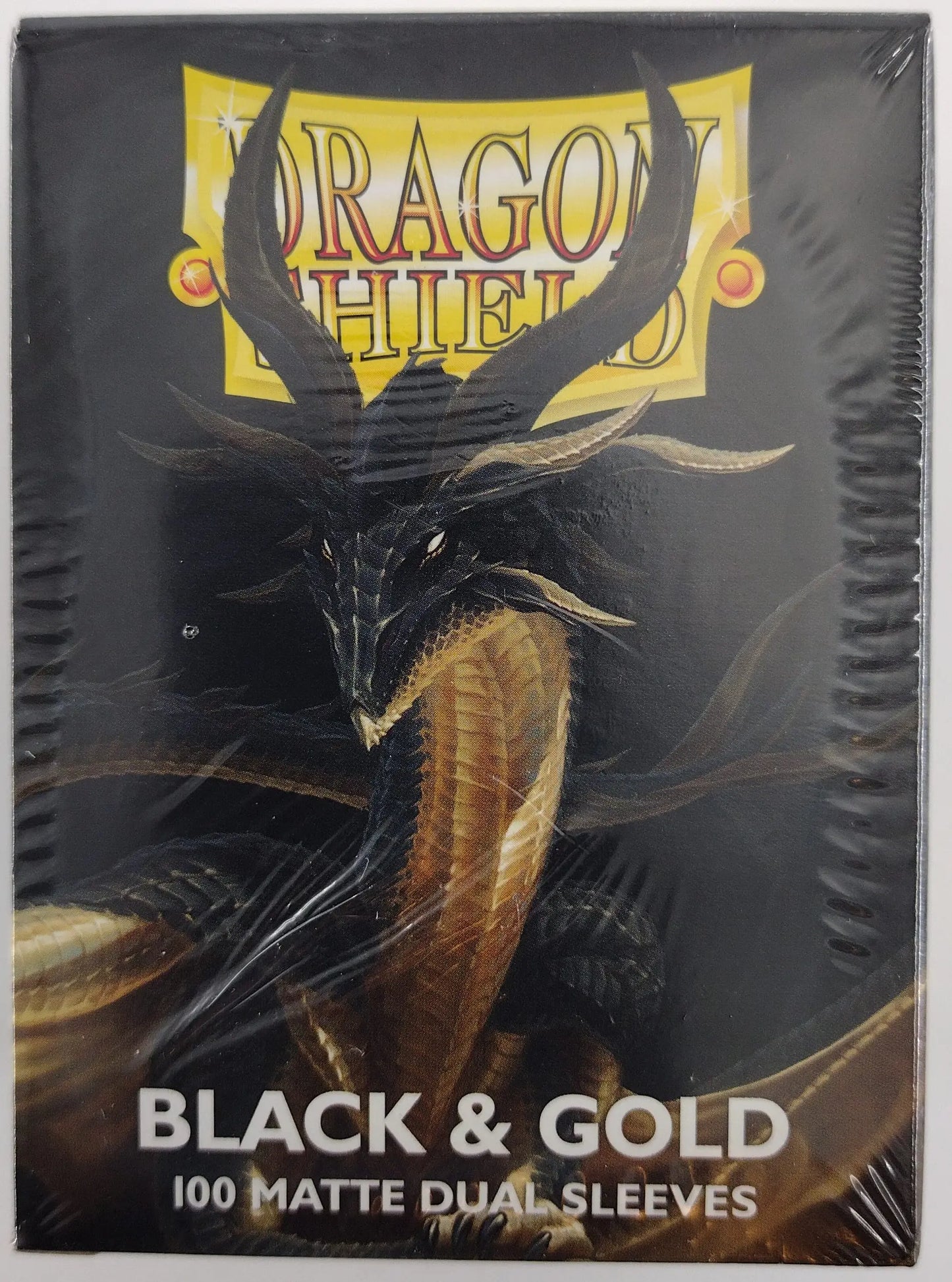 Dragon Shield Dual Matte Black & Gold Card Sleeves – 100ct