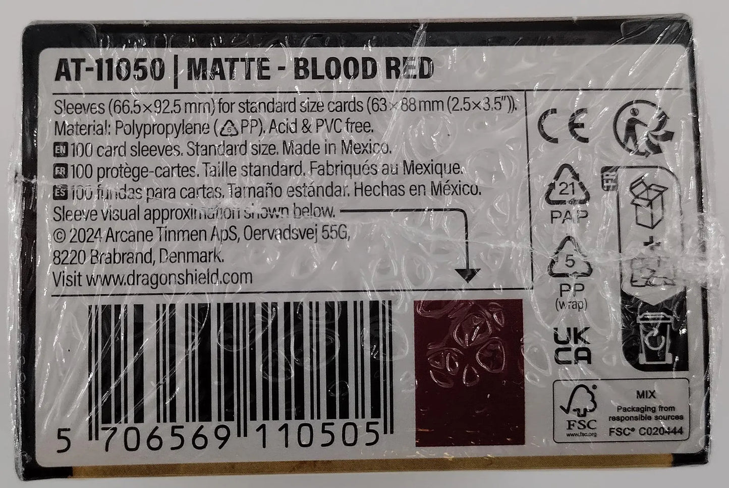 Dragon Shield Matte Blood Red Card Sleeves – 100ct
