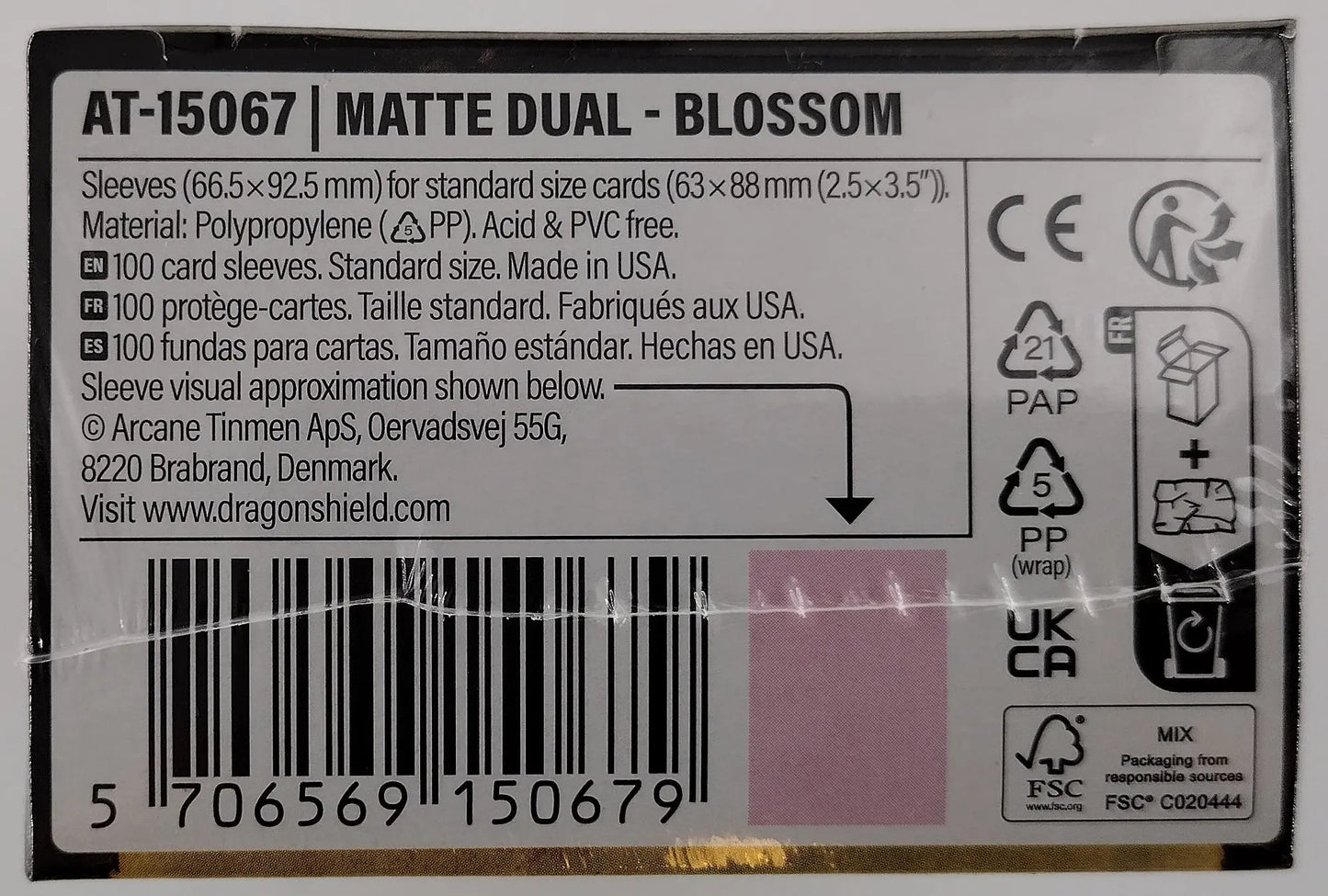 Dragon Shield Dual Matte Blossom Card Sleeves – 100ct