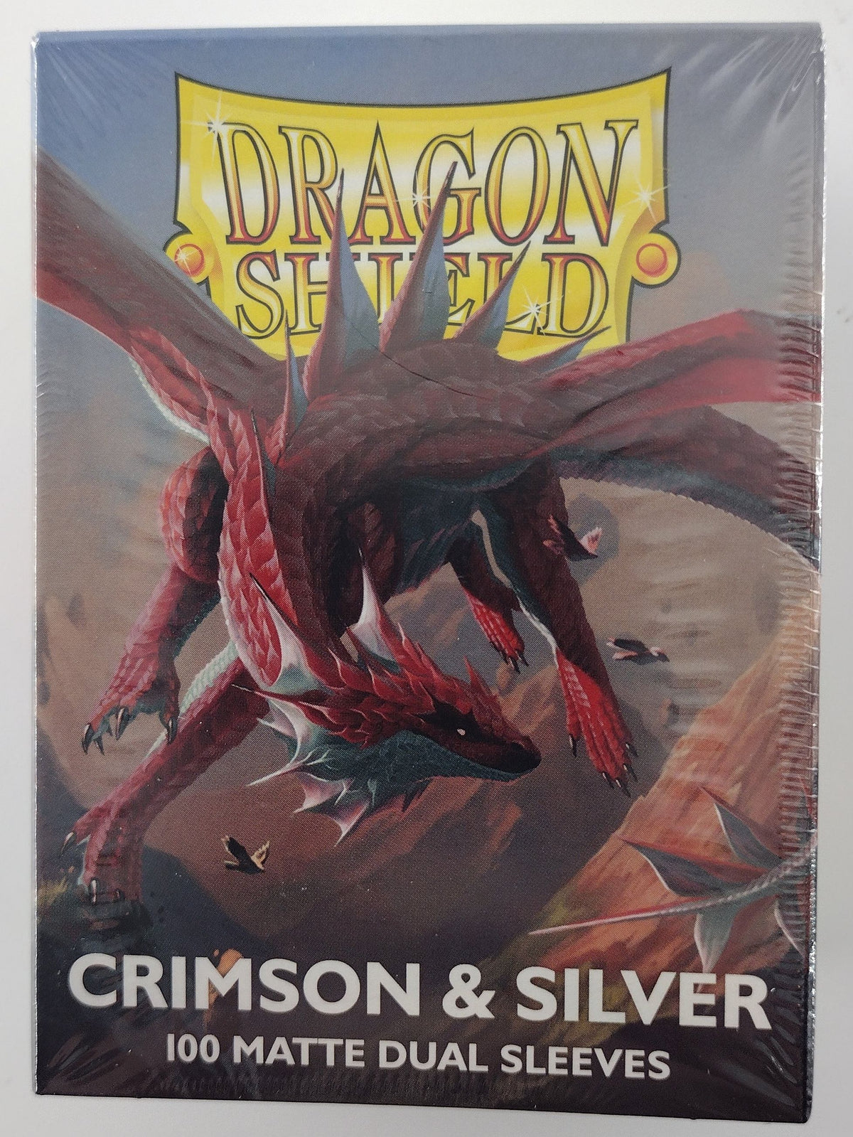 Dragon Shield Dual Matte Crimson & Silver Card Sleeves – 100ct