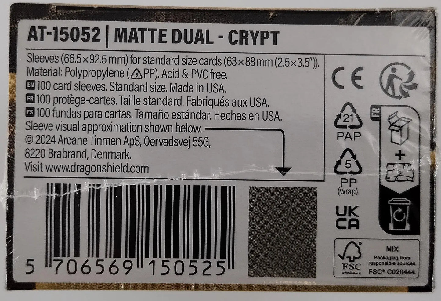 Dragon Shield Dual Matte Crypt Card Sleeves – 100ct