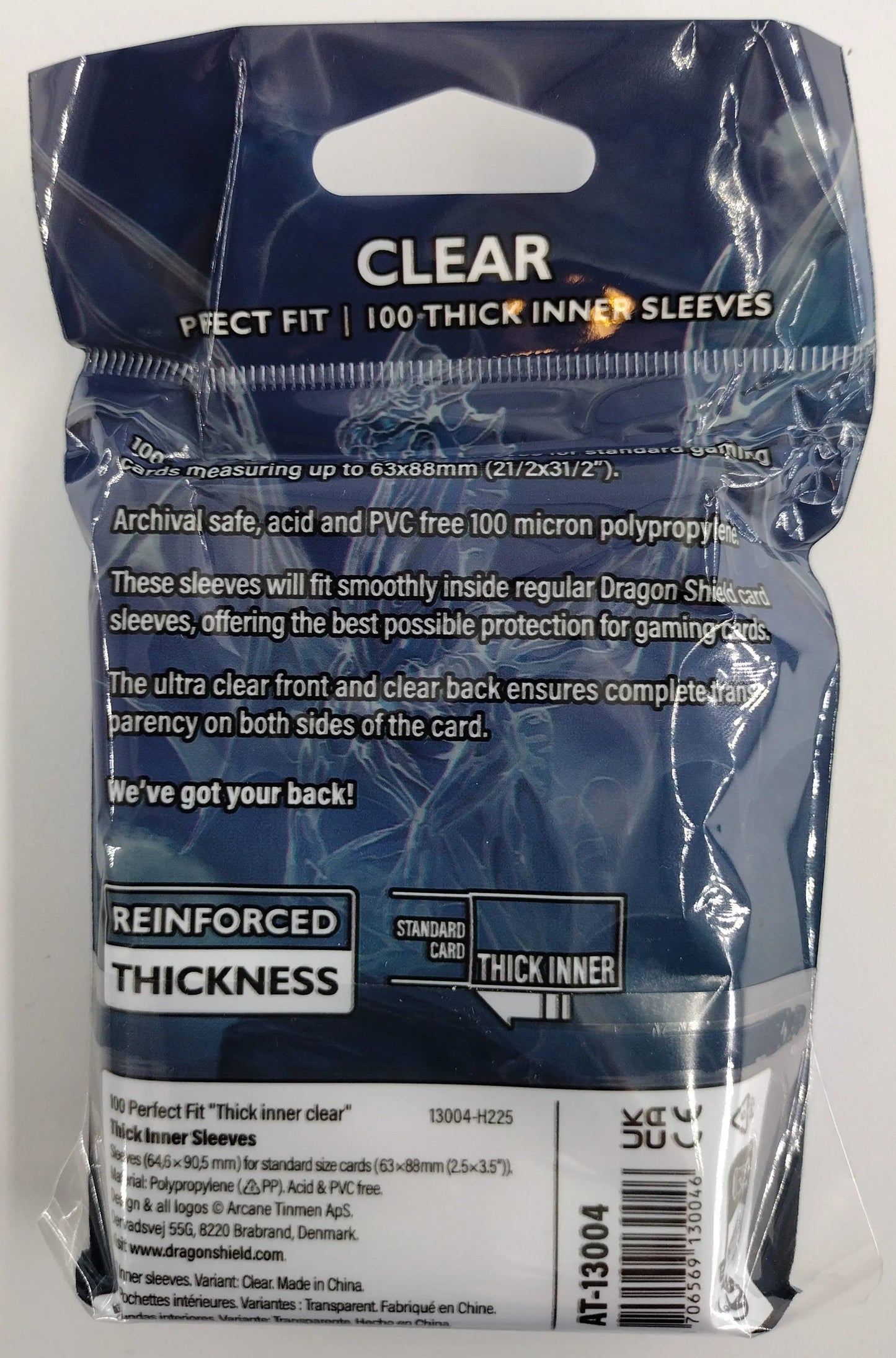 Dragon Shield Perfect Fit Thick Inner Sleeves – Clear 100ct