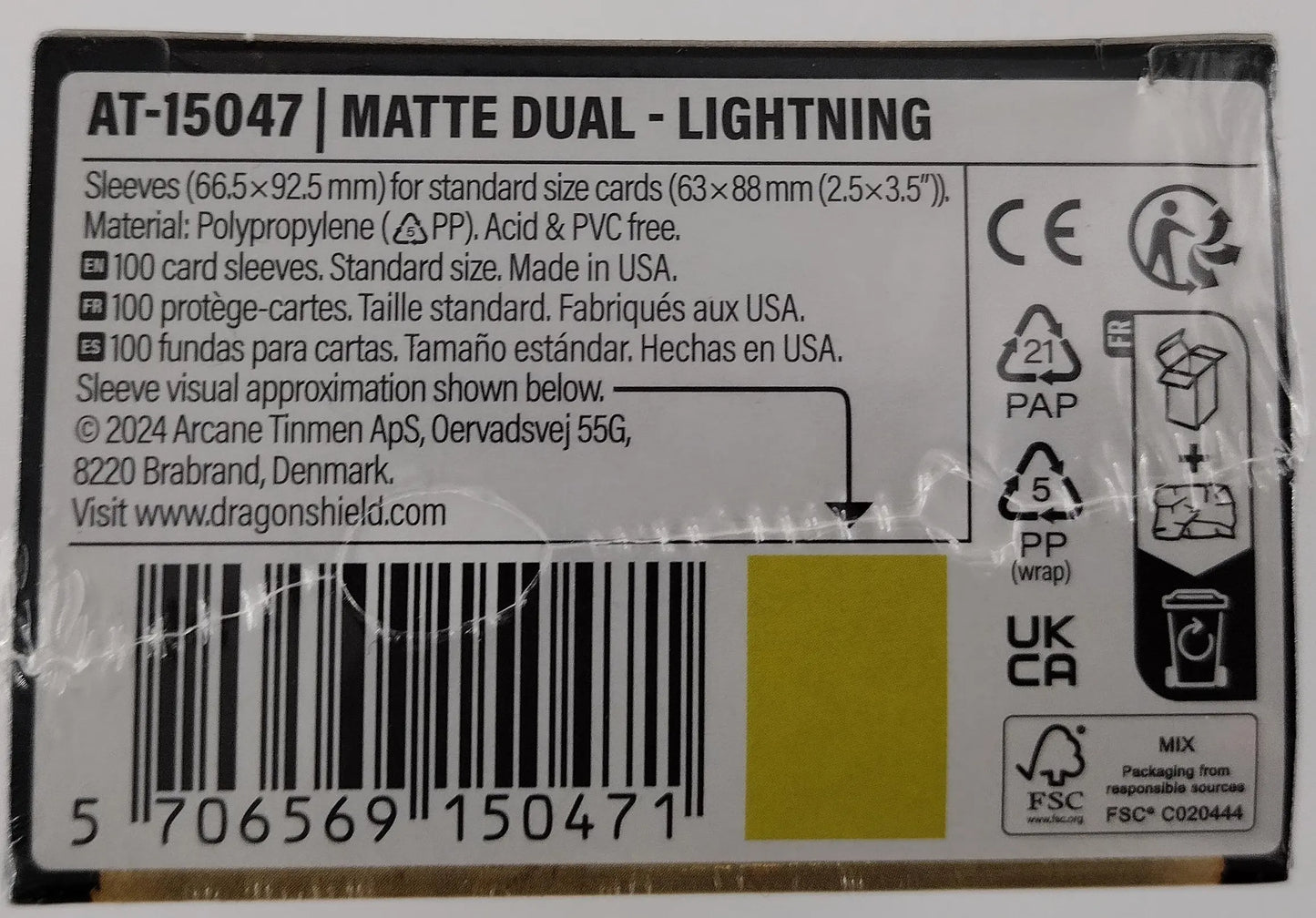 Dragon Shield Dual Matte Lightning Card Sleeves – 100ct