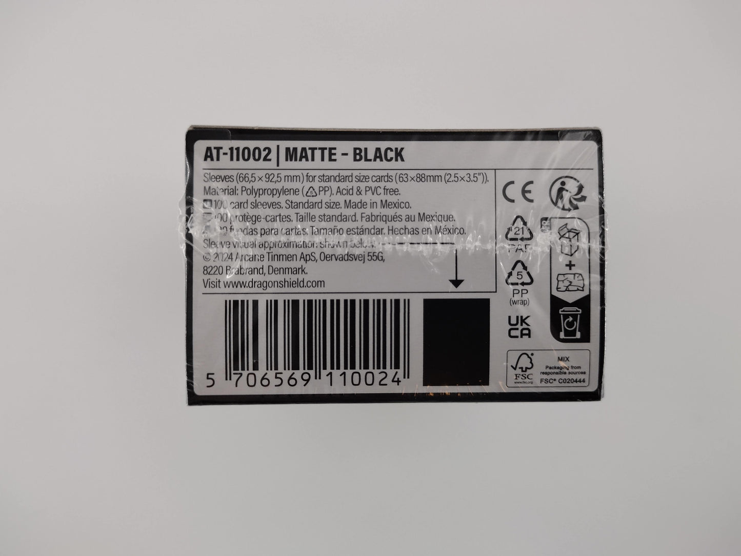 Dragon Shield Matte Black Card Sleeves – 100ct