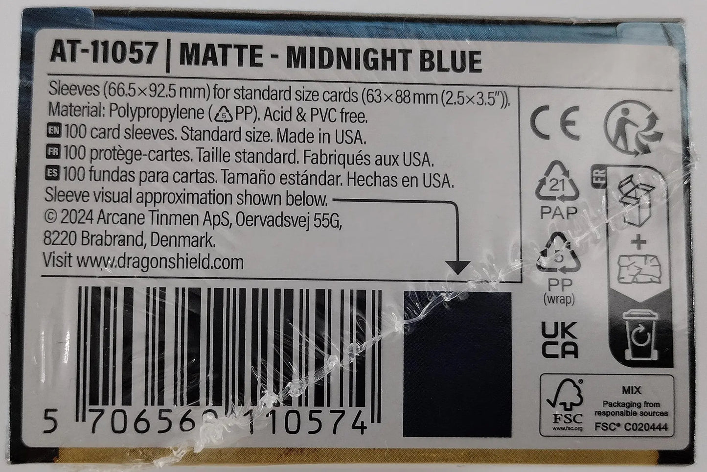 Dragon Shield Matte Midnight Blue Card Sleeves – 100ct