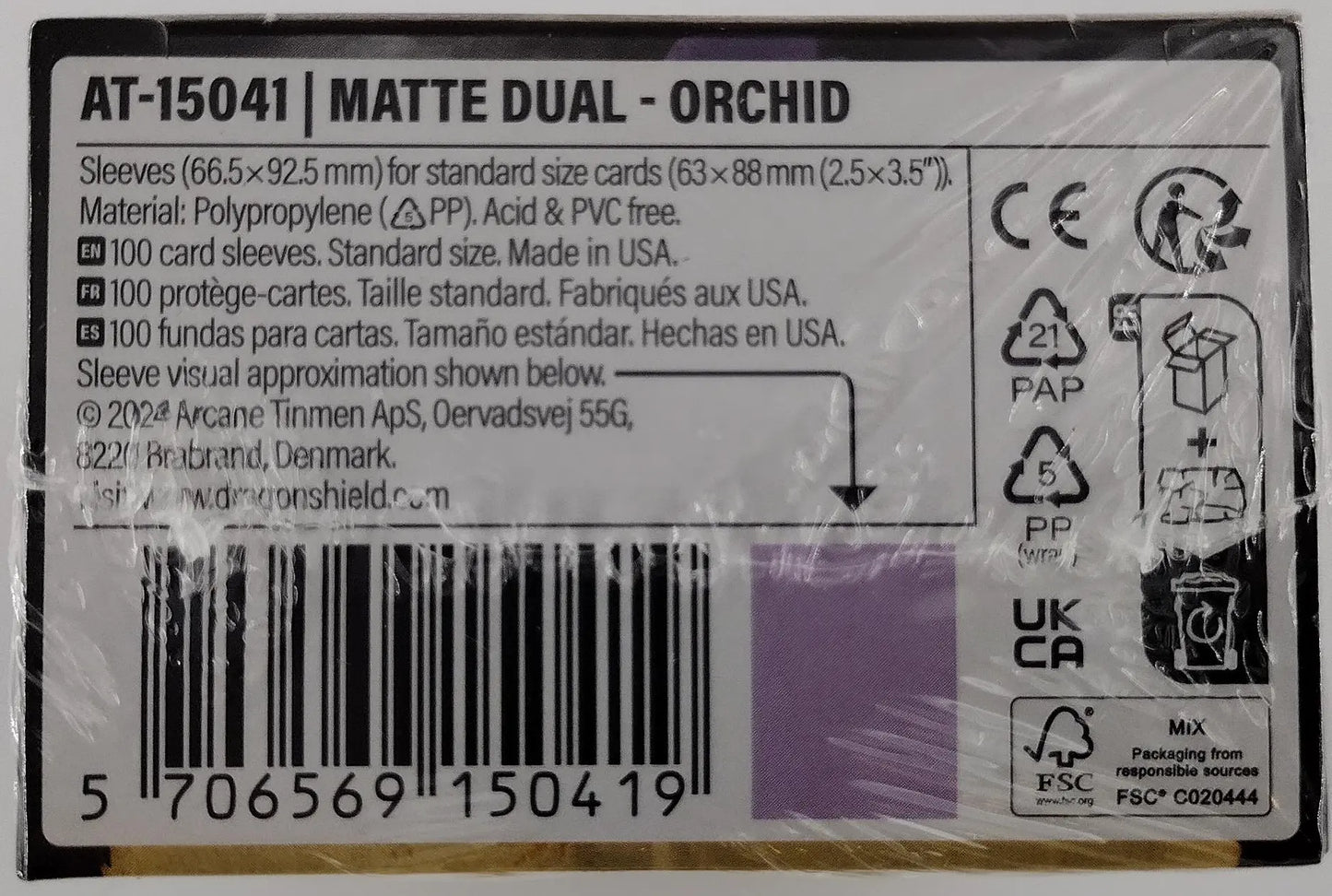 Dragon Shield Dual Matte Orchid Card Sleeves – 100ct
