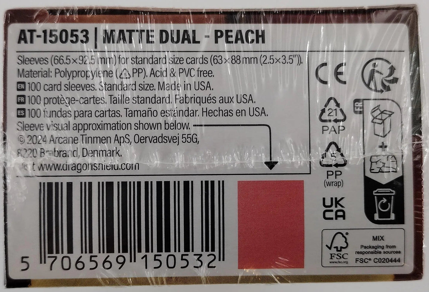 Dragon Shield Dual Matte Peach Card Sleeves – 100ct