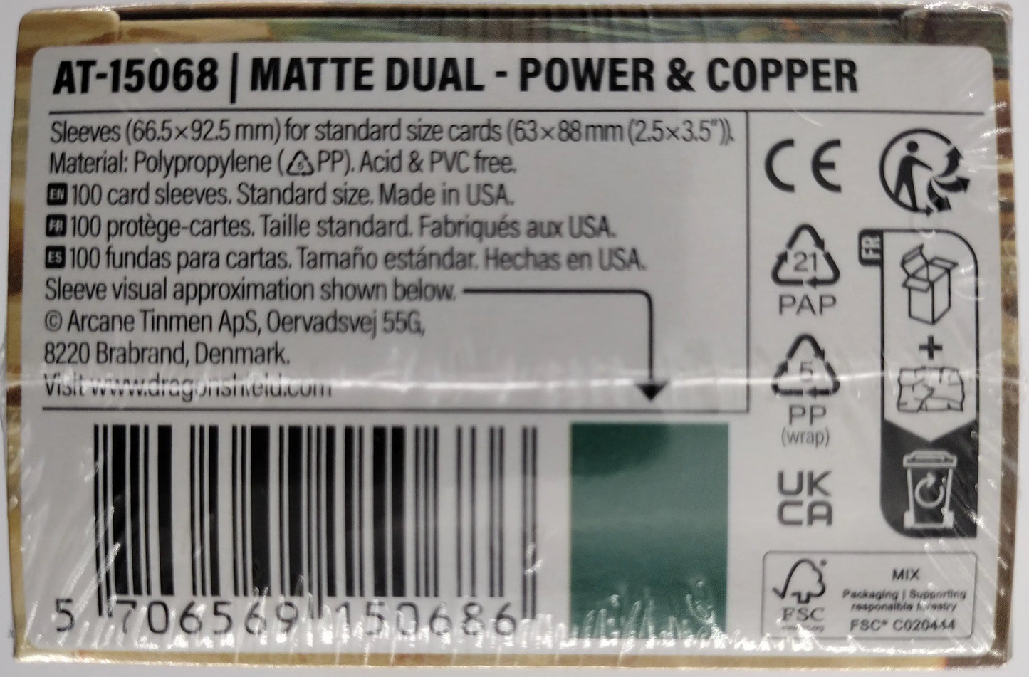 Dragon Shield Dual Matte Power & Copper Card Sleeves – 100ct