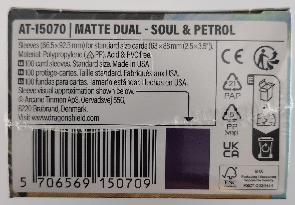 Dragon Shield Dual Matte Soul & Petrol Card Sleeves – 100ct