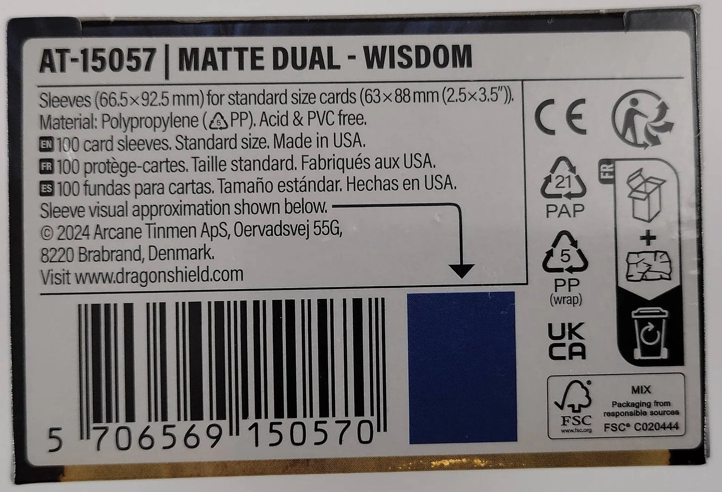 Dragon Shield Dual Matte Wisdom Card Sleeves – 100ct