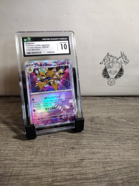 Pokemon terastal festival 059/187 Alakazam poke ball holo CGC 10