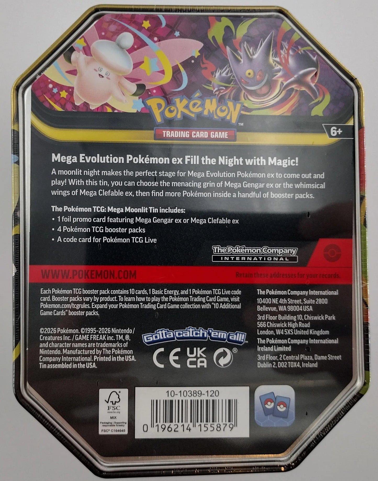 Pokemon Mega Gengar ex Tin